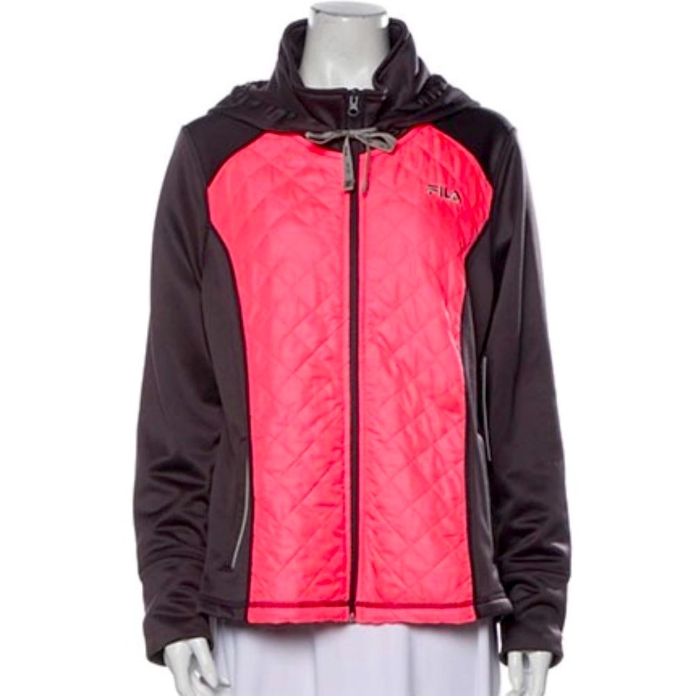 Size L - NWT Fila Quilted Pink Colorblock Perfromance Jacket.